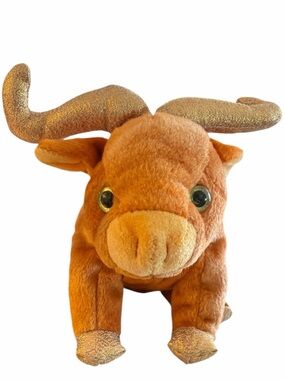 Ty Beanie Baby 2000 Zodiac OX Retired Brown Year Of The Ox BB9 NO TAG Vintage